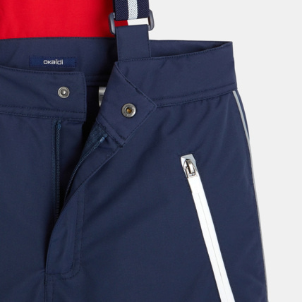 Avis Pantalon de ski à bretelles élastiquées bleu garçon OKAIDI 2
