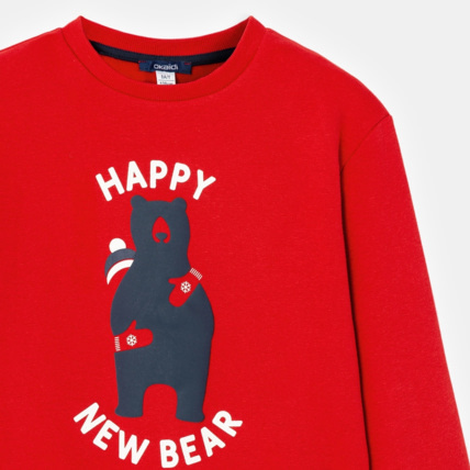 Avis Sweat-shirt de Noël motif ours rouge garçon OKAIDI 3