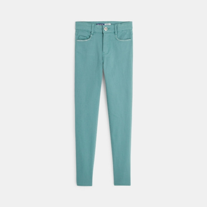 Avis Pantalon skinny en toile unie vert fille OKAIDI 1