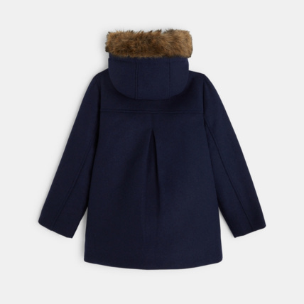 Manteau de ville caban a capuche bleu fille OKAIDI Comparateur Avis Prix