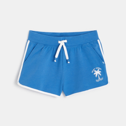 Avis Short uni en jersey bleu fille OKAIDI 1