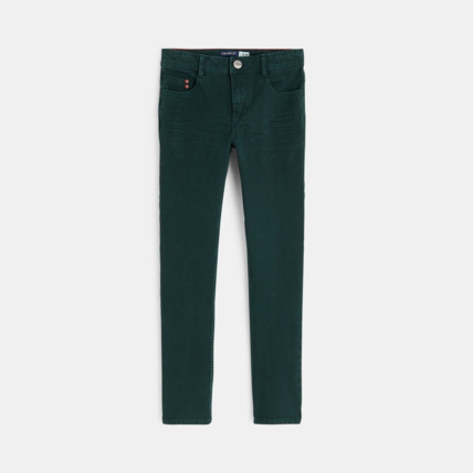 Avis Pantalon slim en toile bi-stretch vert garçon OKAIDI 2