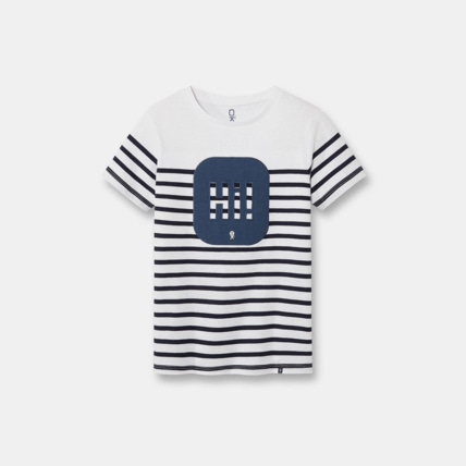 Avis T-shirt rayé manches courtes bleu garçon OKAIDI 1