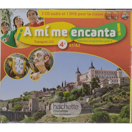 Avis A mi me encanta espagnol cycle 4 / 4e LV2 - Coffret CD/DVD - éd. 2017: enregistrements audio et vidéo Hachette Éducation 1