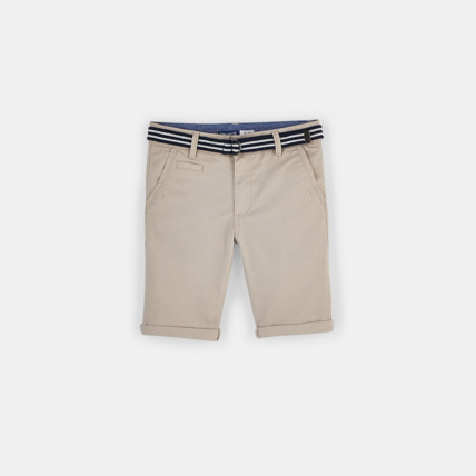 Avis Bermuda slim en toile beige garçon OKAIDI 1