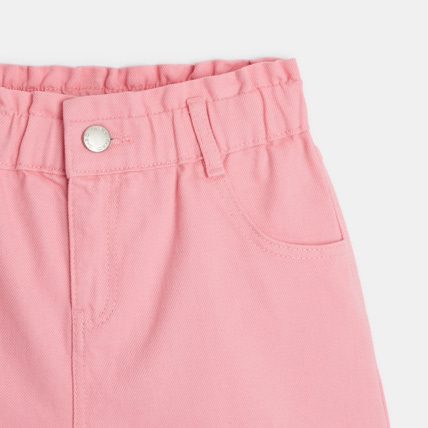 Avis Short taille haute en toile unie rose fille OKAIDI 3