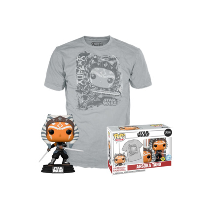Avis Figurine Le Mandalorien avec Tee-shirt Ahsoka Star Wars Pop FUNKO 1