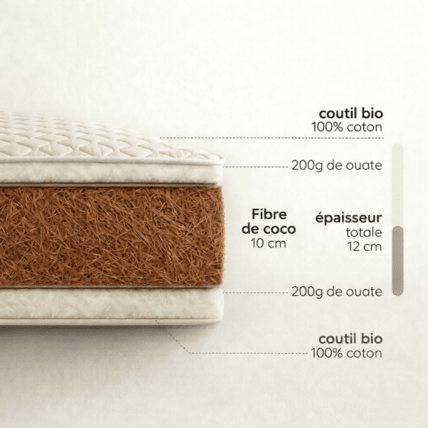 Avis Matelas évolutif COTON BIO Fibre de coco Atelier de Morphée 5