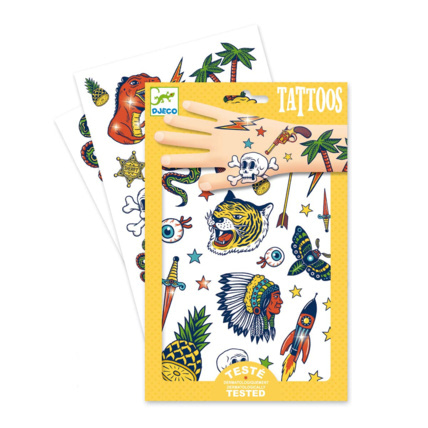 Avis 2 planches de tattoos cowboys et indiens DJECO 1