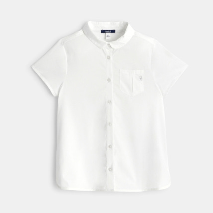 Avis Chemise unie à manches courtes blanche fille OKAIDI 2