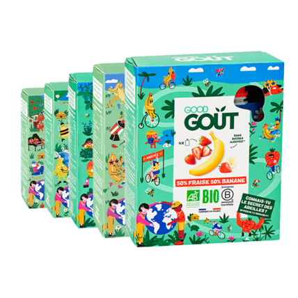 Avis Pack de 4 x 4 gourdes Purées de Fruits Bio Good Goût 1
