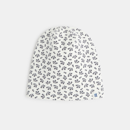 Avis Bonnet en maille imprimé fleurs bleu fille OKAIDI 1