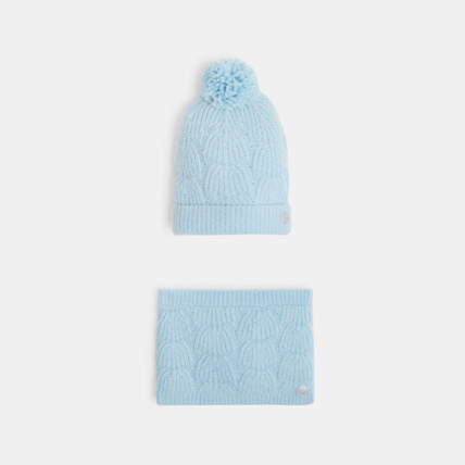 Avis Duo bonnet et snood en tricot bleu fille OKAIDI 2