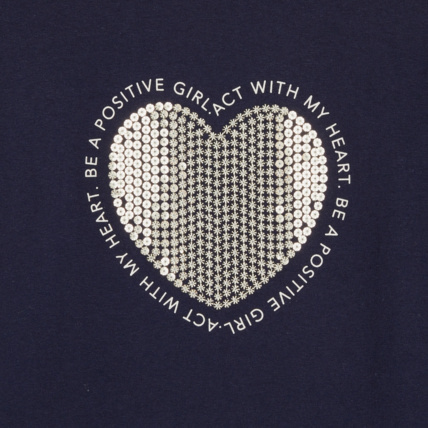 Avis T-shirt cœur à paillettes bleu fille OKAIDI 2