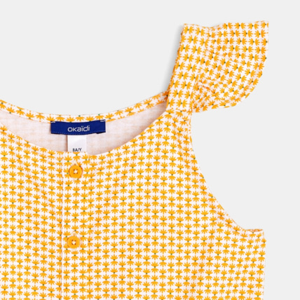 Avis Combishort en jersey imprimé jaune fille OKAIDI 2