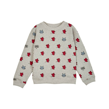 Avis Sweat-shirt velours imprimé all-over Souris Gris Chiné Emile et Ida 2