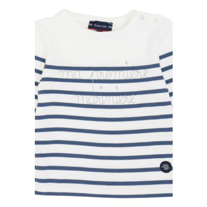 Avis Marinière Baby " Ma 1ère marinière" - coton épais - Milk/Deniz ARMOR-LUX 3