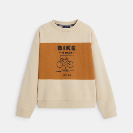 Avis Sweat-shirt en molleton Bike is Back beige garçon OKAIDI 2