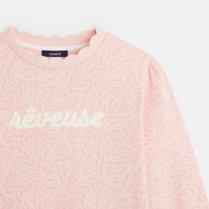 Avis Sweat-shirt imprimé à message "Rêveuse" rose fille OKAIDI 2