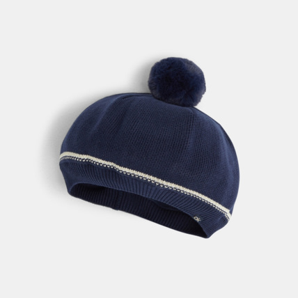 Avis Béret en tricot à pompon bleu fille OKAIDI 1
