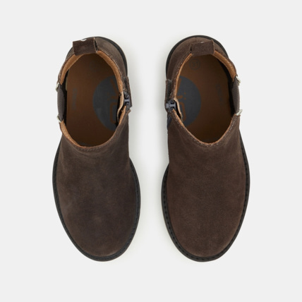Avis Boots chelsea croûte de cuir festonnées grises fille OKAIDI 2