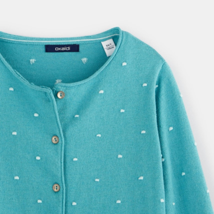 Avis Gilet à pois turquoise fille OKAIDI 3