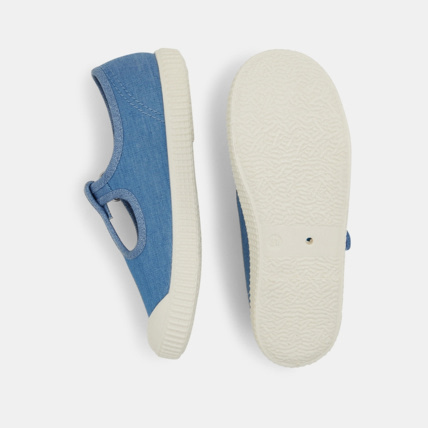 Avis Ballerines toile forme salomé bleues fille OKAIDI 3
