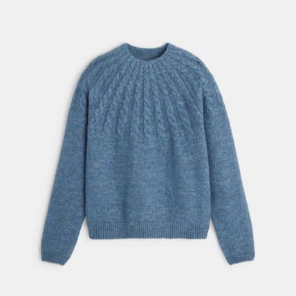 Avis Pull torsadé col montant bleu fille OKAIDI 2