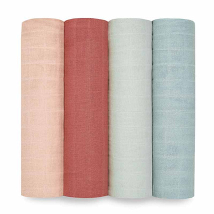 Avis Lot de 4 maxi-langes en mousseline de coton Mother earth ADEN + ANAIS 1