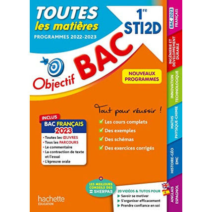 Avis Objectif BAC 2023 - 1re STI2D Toutes les matières Hachette Éducation 1