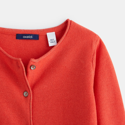 Avis Gilet boutonné rouge fille OKAIDI 3