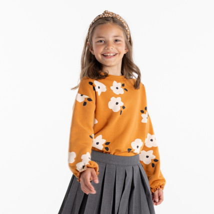Avis Sweat-shirt imprimé fleurs beige fille OKAIDI 1