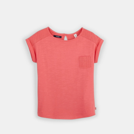Avis T-shirt détail ajouré rose fille OKAIDI 1