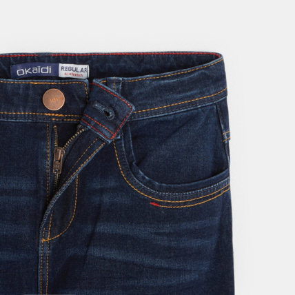Avis Jean droit bi-stretch à effet délavé bleu garçon OKAIDI 2