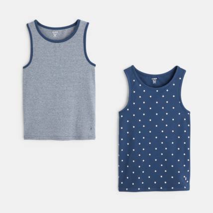 Avis Débardeur en jersey doux (lot de 2) bleu garçon OKAIDI 1