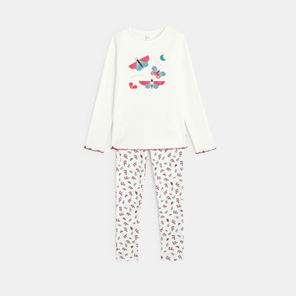 Avis Pyjama 2 pièces en jersey motif papillons rose fille OKAIDI 1