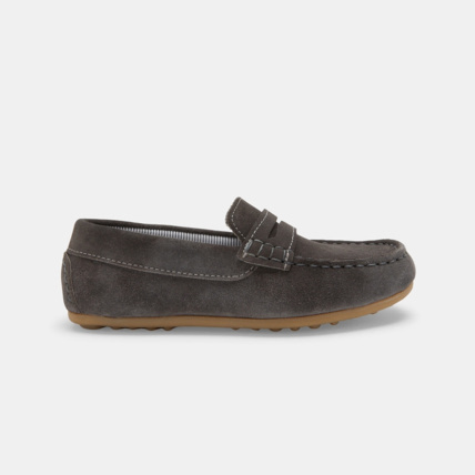 Avis Mocassin croûte de cuir uni gris garçon OKAIDI 1