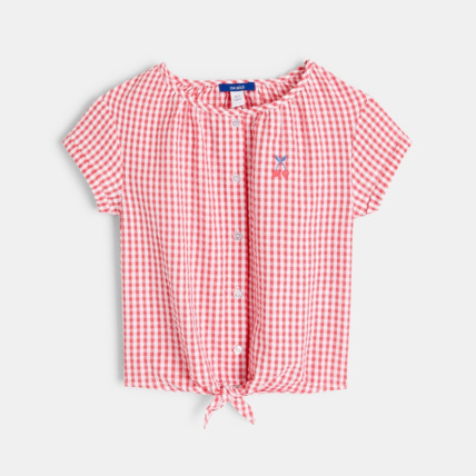 Avis Blouse à carreaux vichy rose fille OKAIDI 1