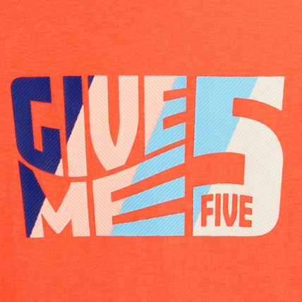 Avis T-shirt à message "Give me five" orange garçon OKAIDI 3