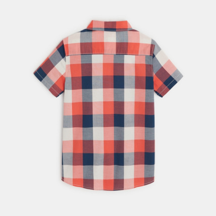 Avis Chemise manches courtes à grands carreaux orange garçon OKAIDI 4