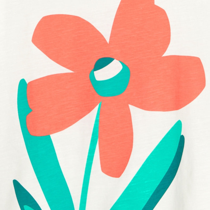 Avis T-shirt à motif fleuri orange fille OKAIDI 3