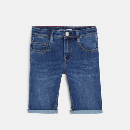 Avis Bermuda slim en jean hyper stretch bleu garçon OKAIDI 2