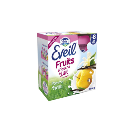 Avis Gourdes Eveil Fruits et Touche de Lait – Pomme-Vanille LACTEL 1