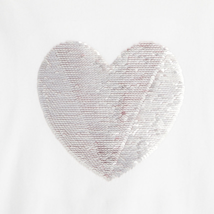 Avis T-shirt à sequins magiques motif cœur rose fille OKAIDI 3
