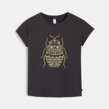 Avis T-shirt à motif brodé gris fille OKAIDI 2