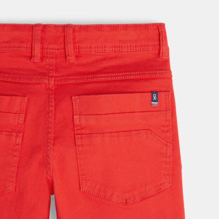 Avis Bermuda slim en toile hyper-stretch rouge garçon OKAIDI 3