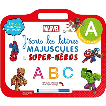 Avis Disney - Mes super-héros Marvel - Ardoise J'écris les lettres majuscules (3-6 ans) Hachette Éducation 1