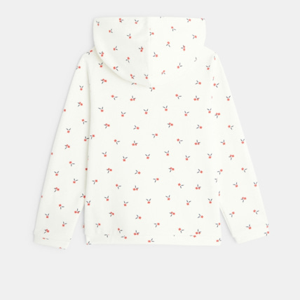 Avis Sweat-shirt à capuche à petits motifs imprimés blanc fille OKAIDI 4