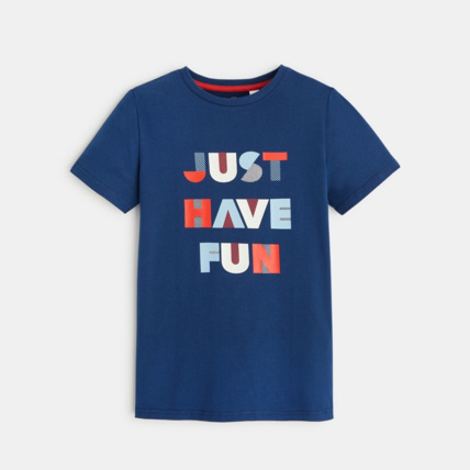 Avis T-shirt à message bleu garçon OKAIDI 1