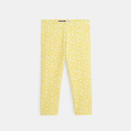 Avis Legging 3/4 imprimé fleuri jaune fille OKAIDI 1